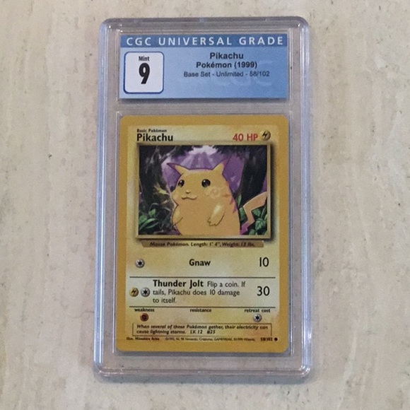 Pokemon Other - Pokémon Pikachu 58/102 Yellow Cheeks Base Set 1999 CGC 9